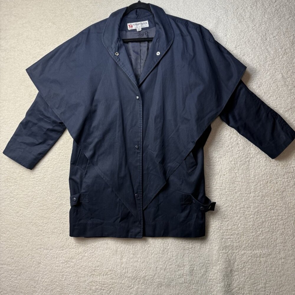 Vintage Peabody House Coat Short Duster Women's Size 9/10 Navy Blue